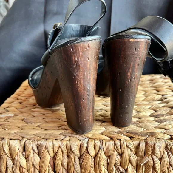 BAMBOO Black heeled sandals WOMEN SIZE 7 - Picture 4 of 9